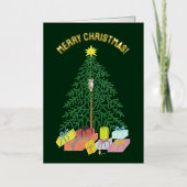 Kerstboomgroen Folie Feestdagenkaart (Voorkant)