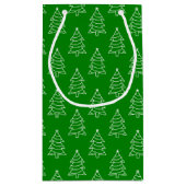 kerstboomgroene achtergrond Gift Bag Klein Cadeauzakje (Achterkant)