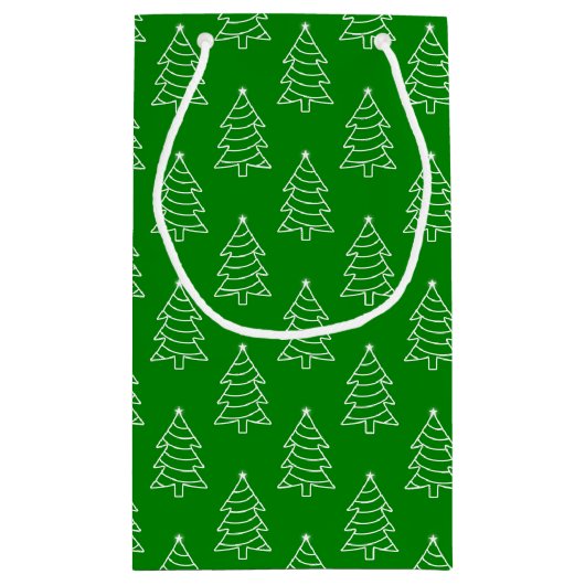 kerstboomgroene achtergrond Gift Bag Klein Cadeauzakje (Achterkant)