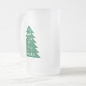 kerstboomgroet (weinig schilfers) matglas bierpul (Voorkant links)