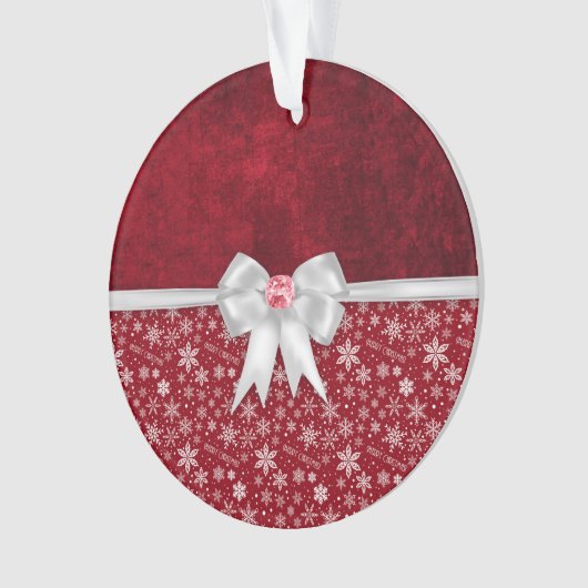 kerstboomgrungeornament met ruby Red Grunge Ornament (voorkant)