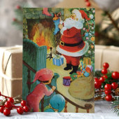  kerstboomhaard, Kinderen op beurzen Feestdagen Kaart