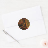 Kerstboomhaard Ronde Sticker (Envelop)