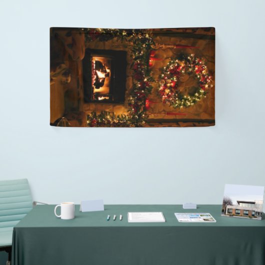 kerstboomhaard spandoek (Beurs)