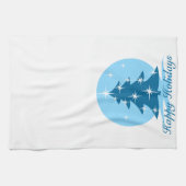 kerstboomhanddoek Aangepast blauw vakantiedrukthee Theedoek (Horizontaal)