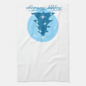 kerstboomhanddoek Aangepast blauw vakantiedrukthee Theedoek (Verticaal)