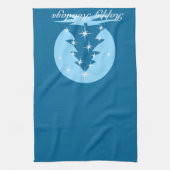 kerstboomhanddoek Aangepast blauw vakantiedrukthee Theedoek (Verticaal)