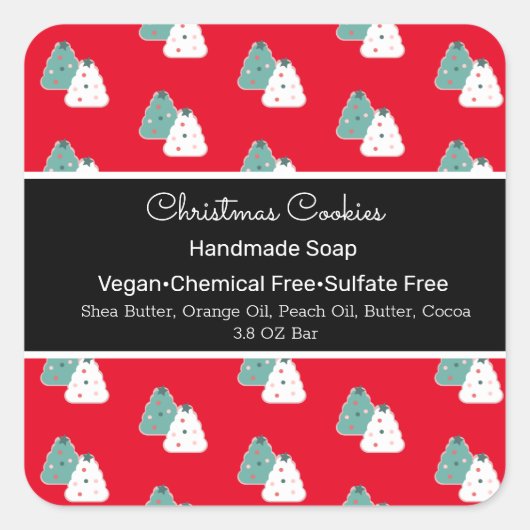 kerstboomhandsgebak Soap Beauty Branding Vierkante Sticker (Voorkant)