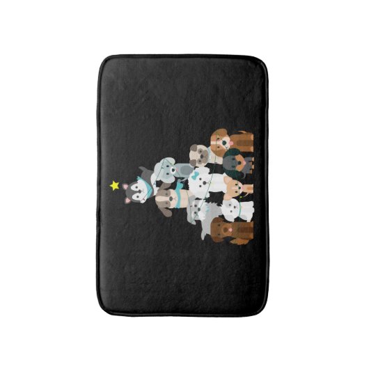 kerstboomhonden badmat (Voorkant Verticaal)