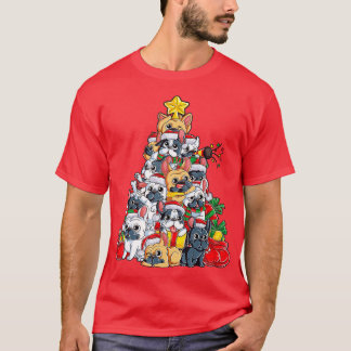 kerstboomhondenbomen voor kerstmis in Frankrijk T-shirt