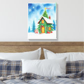 Kerstboomhuis Canvas Afdruk (Insitu (Slaapkamer))