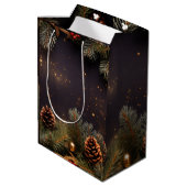 kerstboominpakpapier medium cadeauzakje (Achterkant Gekanteld)