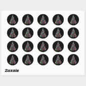 kerstboomjuwelen ronde sticker (Vel)