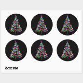 kerstboomjuwelen ronde sticker (Vel)
