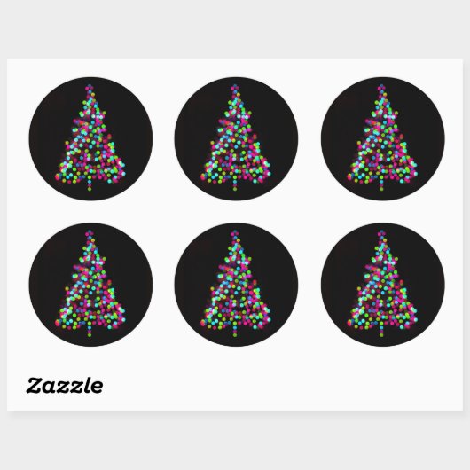 kerstboomjuwelen ronde sticker (Vel)