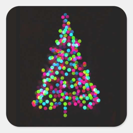 kerstboomjuwelen vierkante sticker (Voorkant)