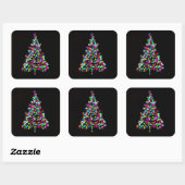 kerstboomjuwelen vierkante sticker (Vel)