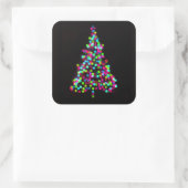 kerstboomjuwelen vierkante sticker (Tas)