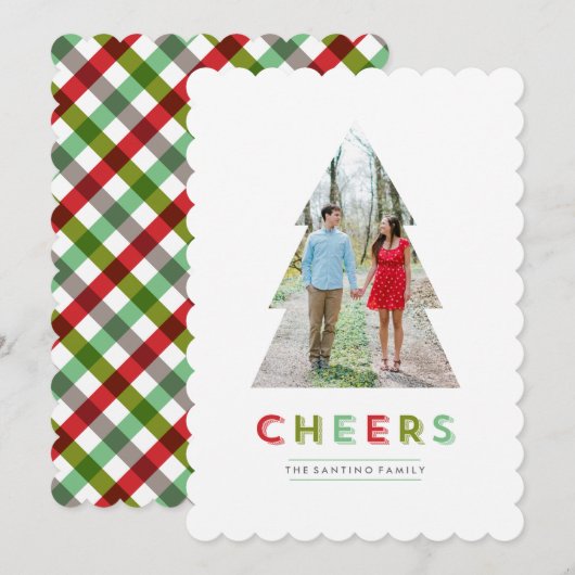 kerstboomkaars uitgesneden Vakantiekaart Feestdagenkaart (Voorkant / Achterkant)