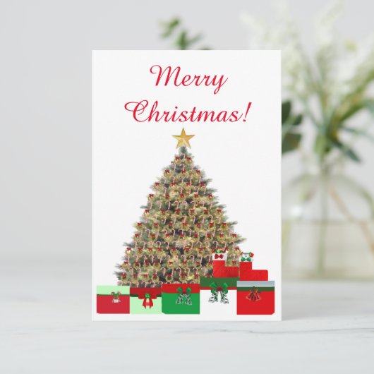 kerstboomkaart bedankkaart (Staand voorkant)