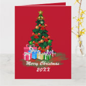 kerstboomkaart kaart (Gele Bloem)