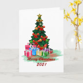 kerstboomkaart kaart (Gele Bloem)