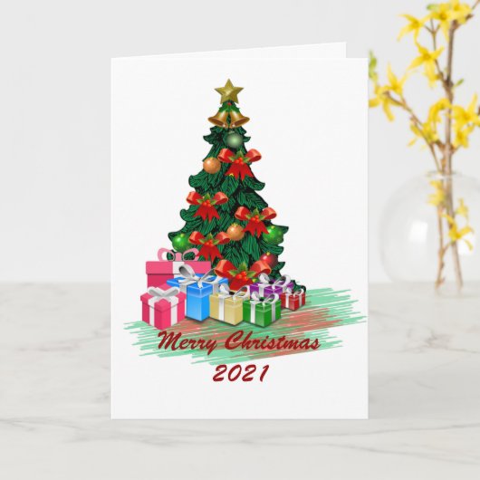 kerstboomkaart kaart (Gele Bloem)