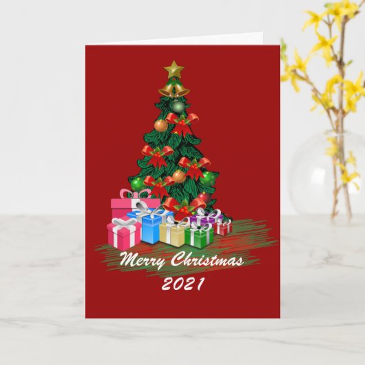 kerstboomkaart kaart (Gele Bloem)