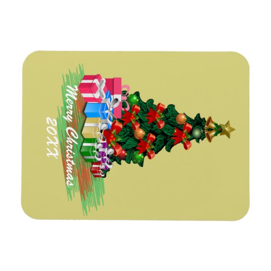 kerstboomkaart magneet (Horizontaal)