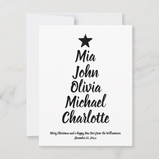 kerstboomkaart met aangepaste scriptnaam (Voorkant)