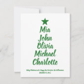 kerstboomkaart met aangepaste scriptnaam (Voorkant)