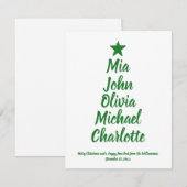 kerstboomkaart met aangepaste scriptnaam (Voorkant / Achterkant)