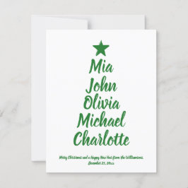 kerstboomkaart met aangepaste scriptnaam