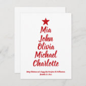 kerstboomkaart met aangepaste scriptnaam (Voorkant / Achterkant)