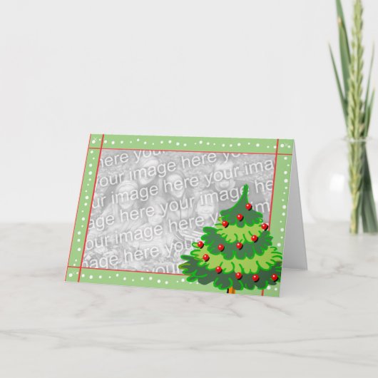 kerstboomkaart met sjabloon (Voorkant)