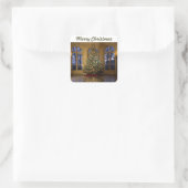 kerstboomkaart vierkante sticker (Tas)