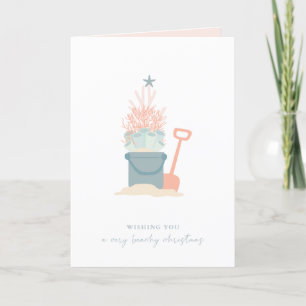 kerstboomkaart voor de kust feestdagen kaart