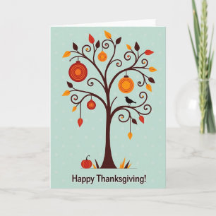 Kerstboomkaart voor Thanksgiving Kaart