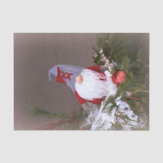 Kerstboomkabouter Schattig Rood Vakantie Tissuepapier (Voorkant)