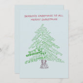 Kerstboomkalligrafie Feestdagenkaart (Voorkant / Achterkant)