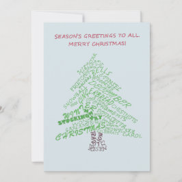 Kerstboomkalligrafie Feestdagenkaart