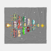 Kerstboomkampeerauto's kampeerspoor fleece deken (Voorkant (Horizontaal))