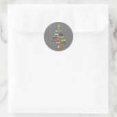 Kerstboomkampeerauto's kampeerspoor ronde sticker (Tas)