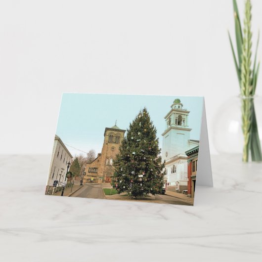 kerstboomkanon Square Plymouth MA Feestdagen Kaart (Voorkant)
