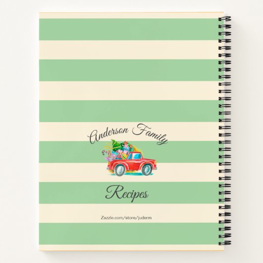  kerstboomkar met rode vrachtwagen - Recippen Naam Notitieboek (Achterkant)