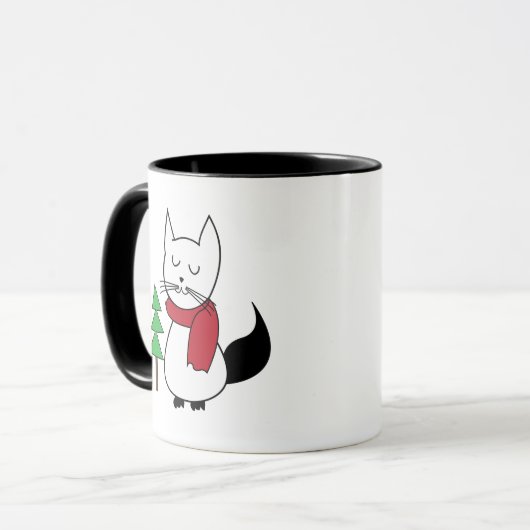 kerstboomkat mok (Voorkant links)