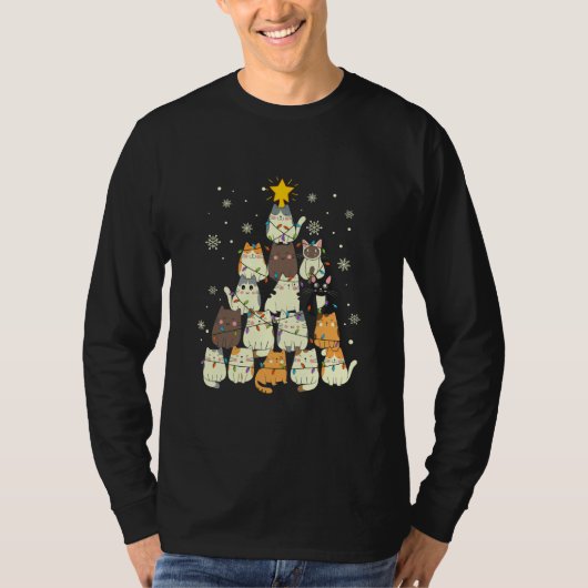 kerstboomkat voor Merry Catmas T-shirt (Voorkant)
