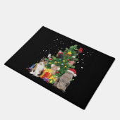 kerstboomkatten - kattekersttrui deurmat (Schuin)