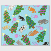 Kerstboomkattenpatroon voor Katy Christoff Cadeaupapier (Vlak)