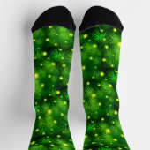 kerstboomkerst Met groene lantaarns leuk feestmaal Sokken (Top)